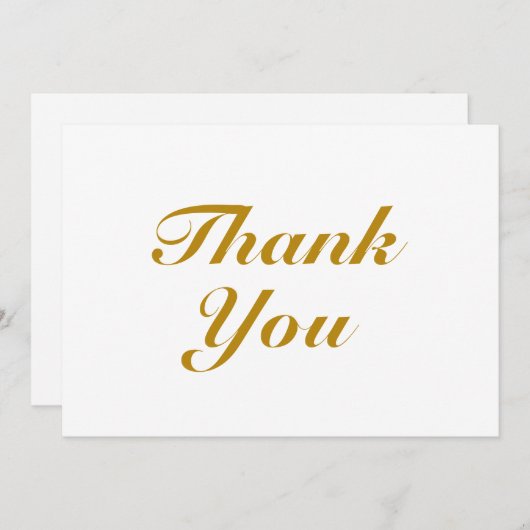 Dank u, donkerbruin, elegant scriptnotitiekaart (Voorkant / Achterkant)
