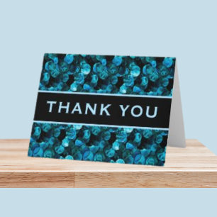 Dank U Draaikolken Blauw Aqua Teal en Zwart  Bedankkaart