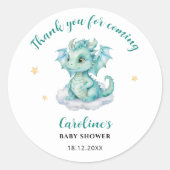 Dank u Dragon Baby shower Ronde Sticker (Voorkant)