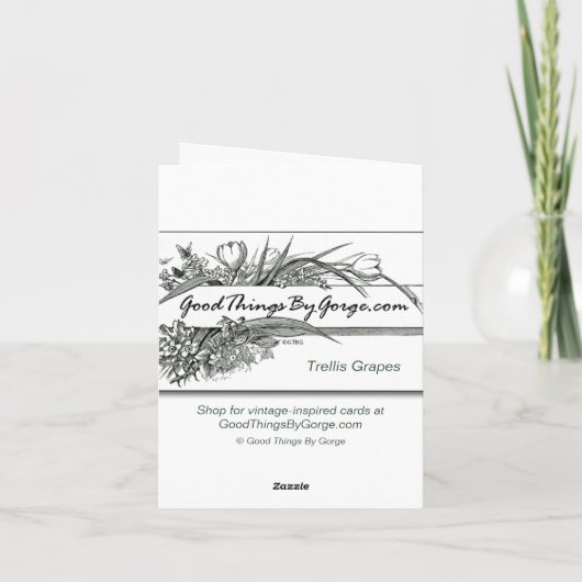 Dank u-druif wijnstokken-Art Deco-Elegant Bedankkaart (Achterkant)