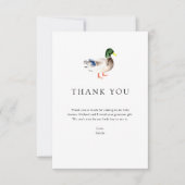 Dank u Duck Baby shower Elegant Eenvoudig Minimaal Bedankkaart (Voorkant)