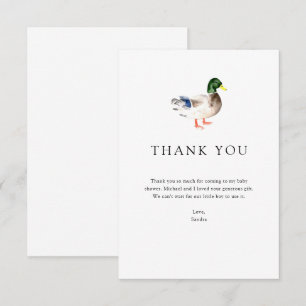 Dank u Duck Baby shower Elegant Eenvoudig Minimaal Bedankkaart
