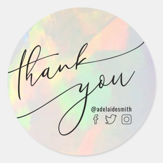 Dank u duidelijke Opal Classic ronde sticker (Voorkant)