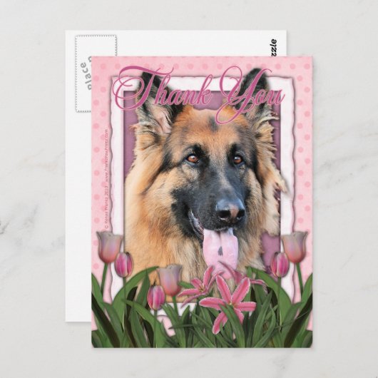 Dank u - Duitse Herder - Kans Briefkaart (Voorkant / Achterkant)