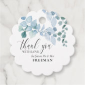 Dank u Dusty Eucalyptus Elegant Bedankjes Labels (Voorkant)