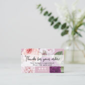 Dank u Dusty Mauve Roos Bloemen Korting Visitekaartje (Staand voorkant)