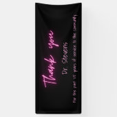 Dank u Eenvoudig Modern Zwart Roze Neon Script Spandoek (Verticaal)