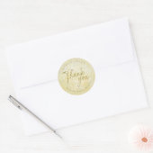 Dank u eenvoudige gouden glitter elegante script ronde sticker (Envelop)