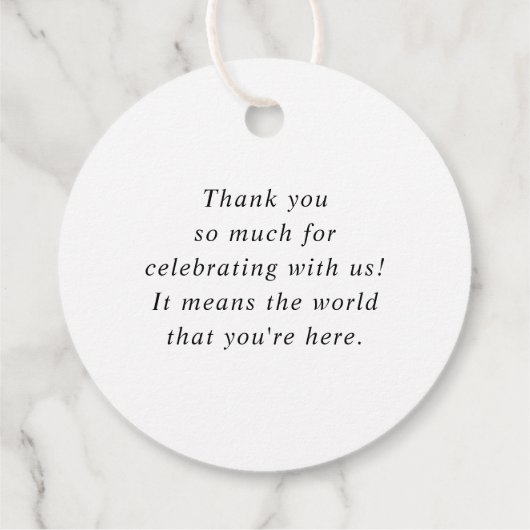 Dank u eenvoudige handschrift hart bruiloft bedankjes labels (Achterkant)