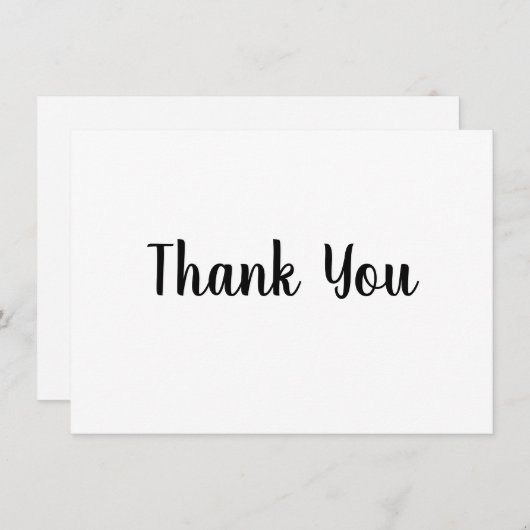 Dank u eenvoudige minimale tekststijlkaart (Voorkant / Achterkant)