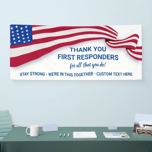 Dank u, eerstehulpverlener, politie, patriottisch  spandoek (Beurs)