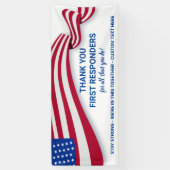 Dank u, eerstehulpverlener, politie, patriottisch  spandoek (Verticaal)