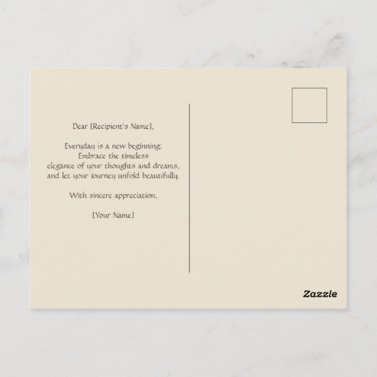 Dank u Elegant Bloemen Roos Antiek Klokvogel Briefkaart (Achterkant)