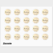 Dank u Elegant Goud Mandala Bloem Ronde Sticker (Vel)