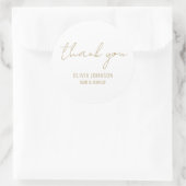 Dank u Elegant Handschrift Goud Wit Ronde Sticker (Tas)