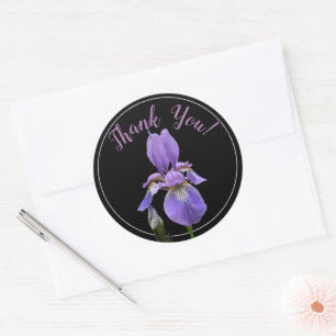 Dank u Elegant Paarse Iris Ronde Sticker