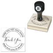 Dank u Elegant Script Circle Tekst & InkPad Rubberstempel (Gestempeld)