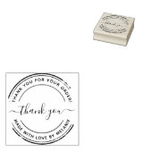 Dank u Elegant Script Circle Tekst Rubberstempel (Gestempeld)