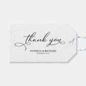 Dank u - Elegant Script Wedding Favor Labels Cadeaulabel (Voorkant (Horizontaal))
