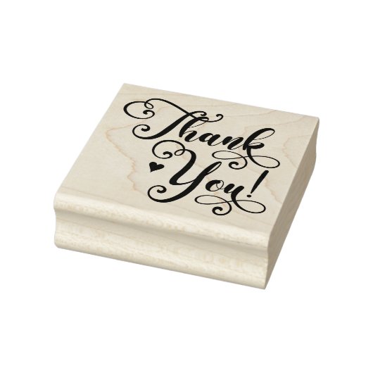 Dank U Elegante Script Typografie Hart Rubberstempel (Stempel)