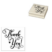Dank U Elegante Script Typografie Hart Rubberstempel (Gestempeld)