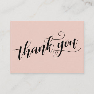 Dank u elegante typografie Blush bruiloft gunst Informatiekaartje