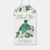 Dank u, Emerald Green en White Peony Princess Cadeaulabel (Voorkant)