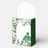 Dank u, Emerald Green White Peony Princess Dress Bedankdoosjes (Geopend)