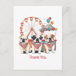 Dank U Engelse Bulldogs Op Een Kermis  Briefkaart