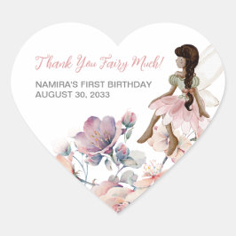 Dank u Fairy Much Garden Party Verjaardagsgunst Hart Sticker