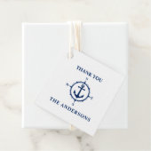 Dank u Familienaam Kompas Anker Wit & Blauw Bedankjes Labels