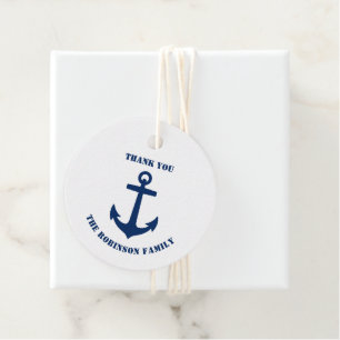 Dank u familienaam nautische schip anker marine bedankjes labels