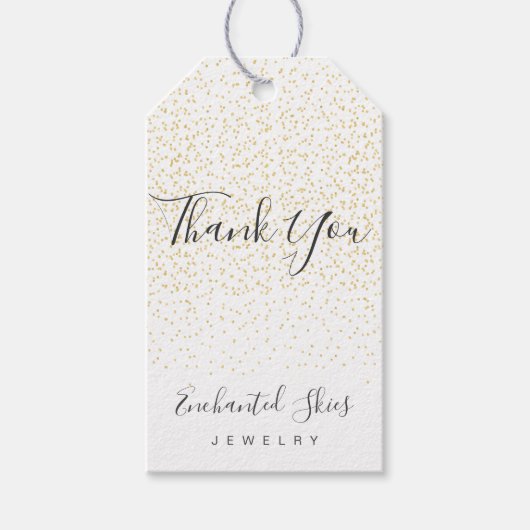 Dank u Faux Gold Confetti Handmade Hang Label Cadeaulabel (Voorkant)