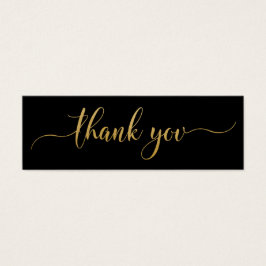 Dank u Faux Gold Elegant Typografie Mini Visitekaartjes