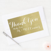 Dank u Faux Gold Rechthoekige Sticker (Envelop)