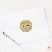Dank u Faux Gold Sequins Bow Diamond Ronde Sticker (Envelop)