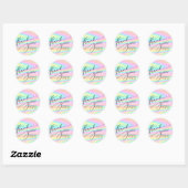 dank u faux holografische pastel ronde sticker (Vel)