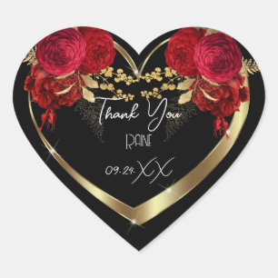 Dank U Favor Bloem Hart Bruids Sweet16th Goud Sticker