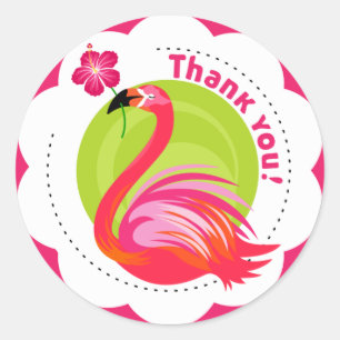 Dank u Flamingo Emblem Ronde Sticker
