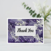 Dank u Flat 3,5" x 5" Kaart - Paarse (Staand voorkant)