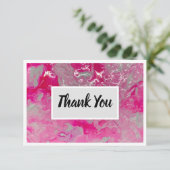 Dank u Flat 3,5" x 5" Kaart - Roze (Staand voorkant)