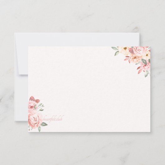 Dank u Floral Bedankkaart (Achterkant)