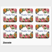 Dank u Floral Bourgondië Rozen Stickers (Vel)