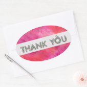 Dank u Floral met Helderheid Achtergrond Ovale Sticker (Envelop)