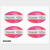 Dank u Floral met Helderheid Achtergrond Ovale Sticker (Vel)