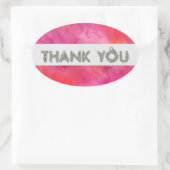 Dank u Floral met Helderheid Achtergrond Ovale Sticker (Tas)