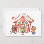 Dank u Foto Boy Circus Carnaval Thema Verjaardag Bedankkaart (Achterkant)