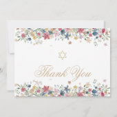 Dank u Foto Religieus Veldbloem Kaart (Achterkant)