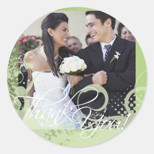 Dank u Foto Sticker (Grungy Floral) (Voorkant)