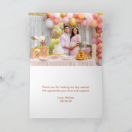 Dank u Foto Terracotta Boho Rainbow Tropical Bedankkaart (Binnen)